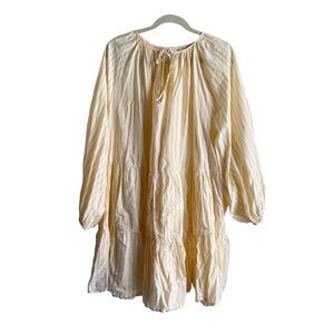 H&M Mini - Tired Striped Yellow & White Dress - flouncy - with tie